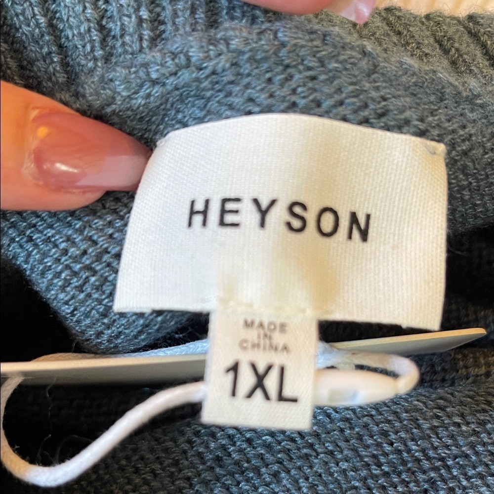 Heyson Dusty Teal Sweater NWT - Picture 8 of 8